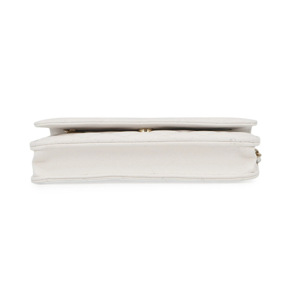 CHANEL White Caviar Leather Logo Wallet - Picture 3 of 13